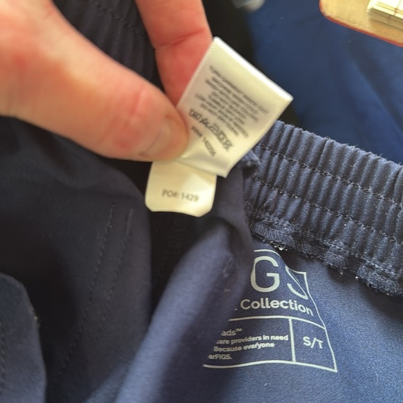 Figs Technical Collection Pants Size S Tall Elastic Drawstring Waist Navy - Picture 7 of 7